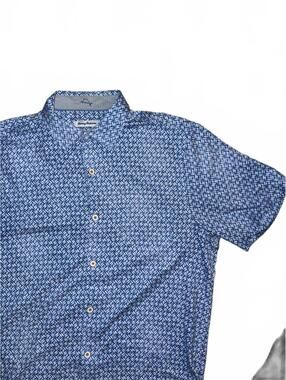 Men's Tommy Bahama hawaiian 100% silk short sleeve button up shirt size Large